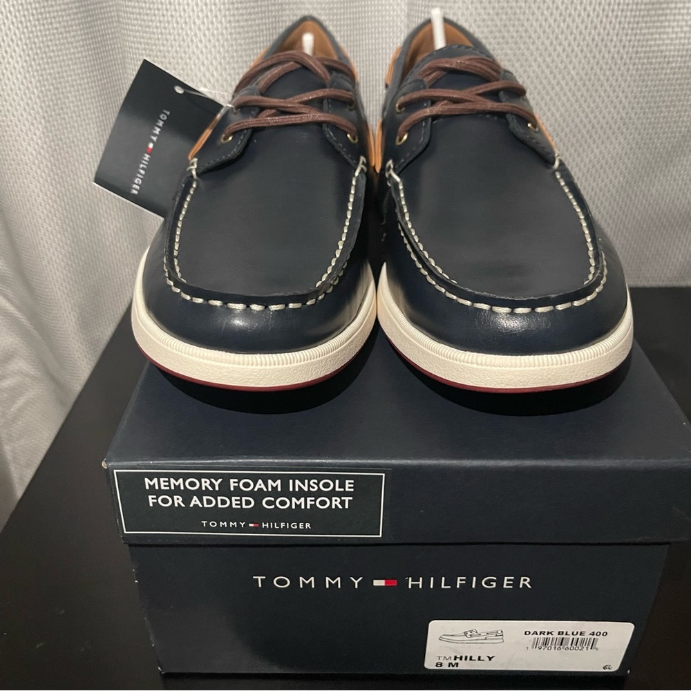 Tommy Hilfiger Navy Blue Red Bottom Shoes